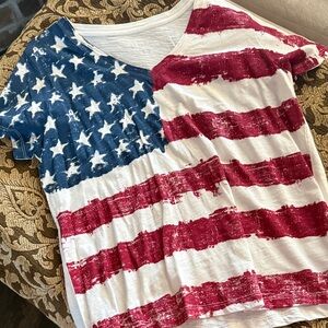 Natural Reflections Red and Blue American Flag Top